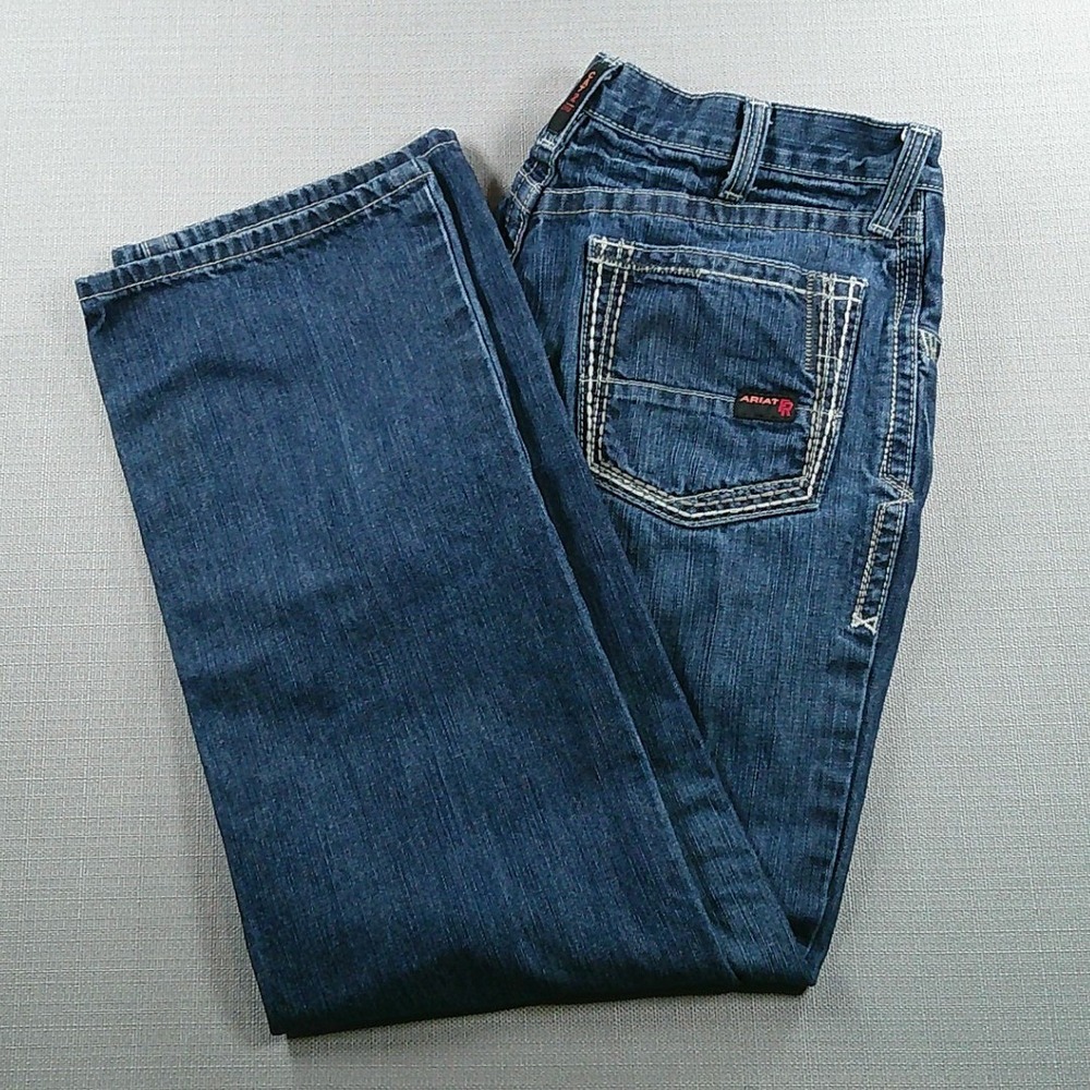 Ariat Work FR M4 Boot Cut Jeans Mens 35x32 Flame Resistant CAT 2 Denim Welding